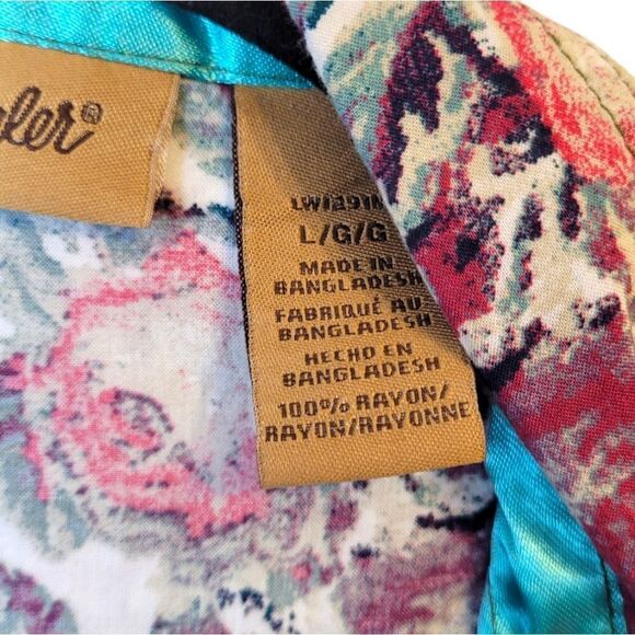 Wrangler Floral Western Rayon Button Down Shirt - Picture 5 of 8